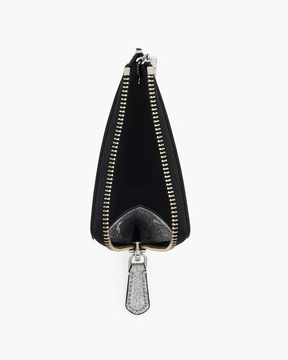 Marc Jacobs Hot Sale - The Coated Glitter Everyday Top Zip Wallet Silver