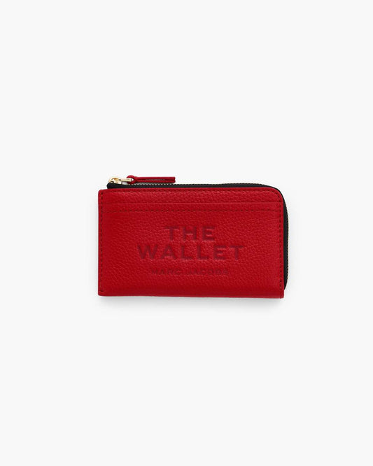 Marc Jacobs New - The Leather Top Zip Multi Wallet True Red