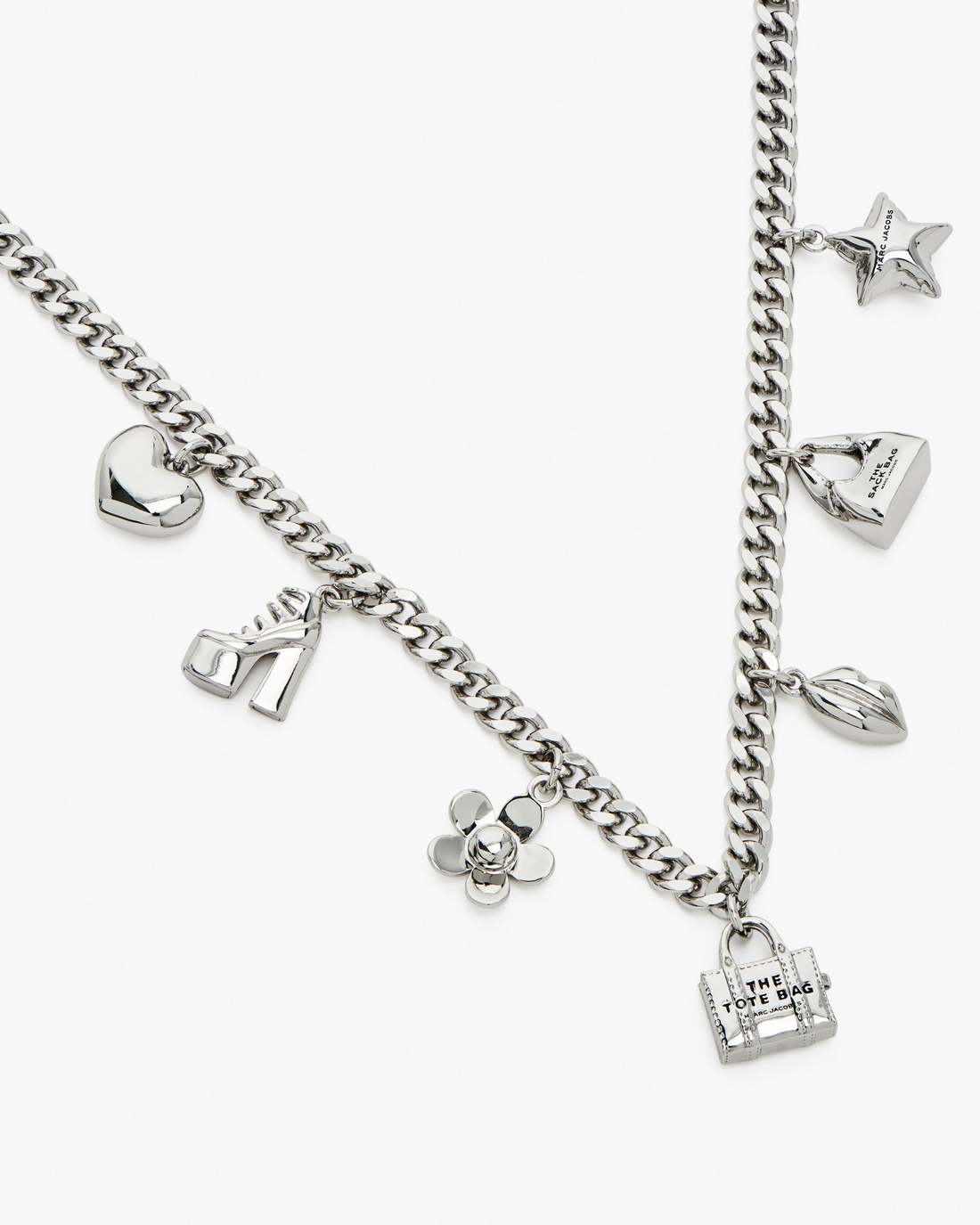 Marc Jacobs Sale - The Mini Icon Charm Necklace Light Antique Silver