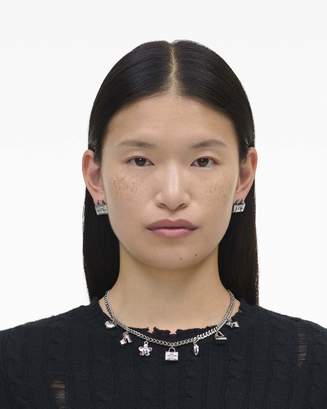Marc Jacobs Sale - The Mini Icon Charm Necklace Light Antique Silver