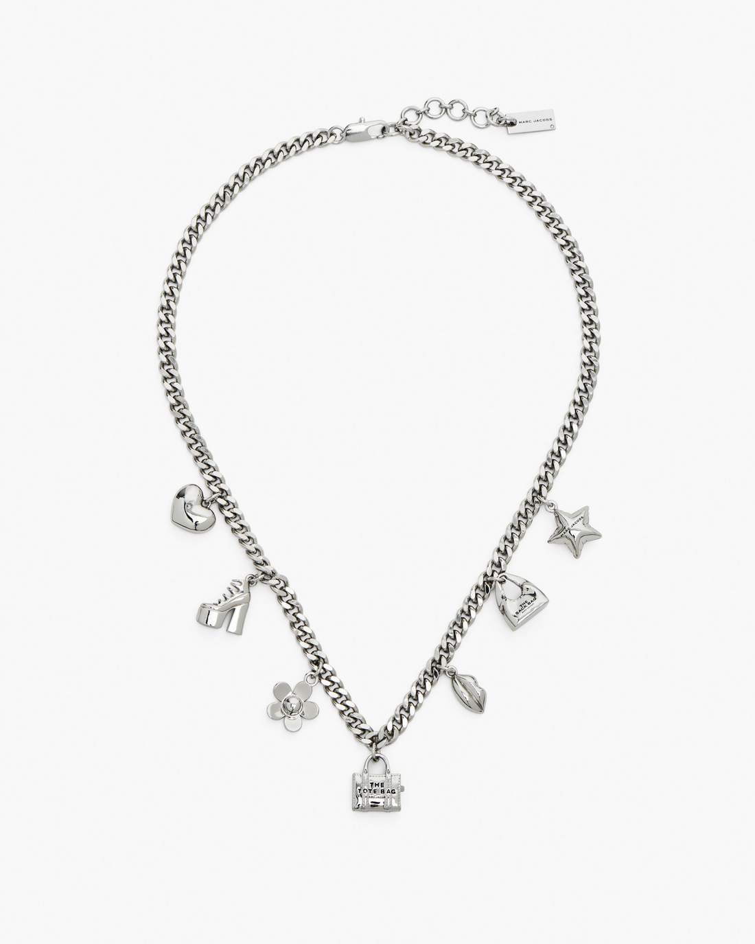 Marc Jacobs Sale - The Mini Icon Charm Necklace Light Antique Silver