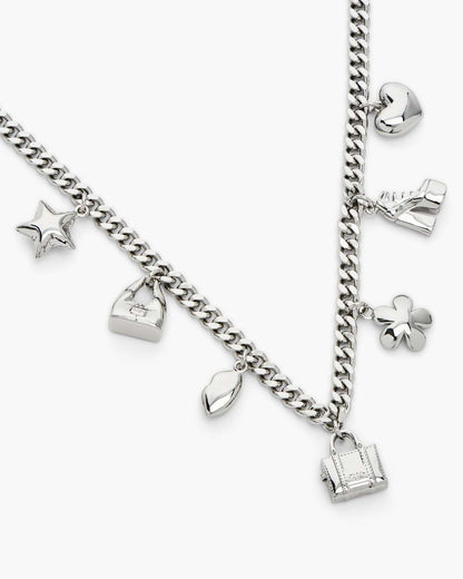 Marc Jacobs Sale - The Mini Icon Charm Necklace Light Antique Silver