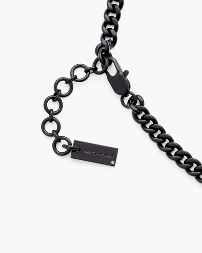 Marc Jacobs Sale - Mini Icon Pave Charm Necklace Black/Black Crystal