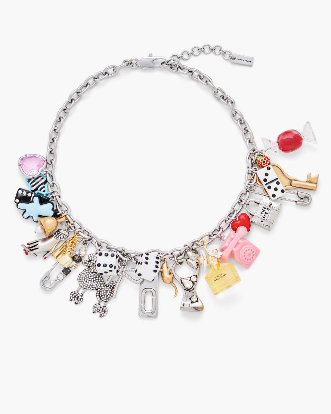 Marc Jacobs Customer Favorite - The Sticker Charm Statement Necklace Silver Multi