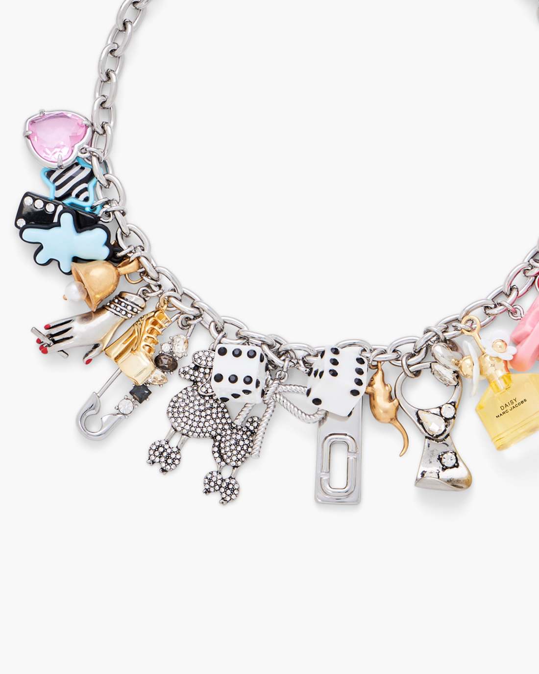 Marc Jacobs Customer Favorite - The Sticker Charm Statement Necklace Silver Multi