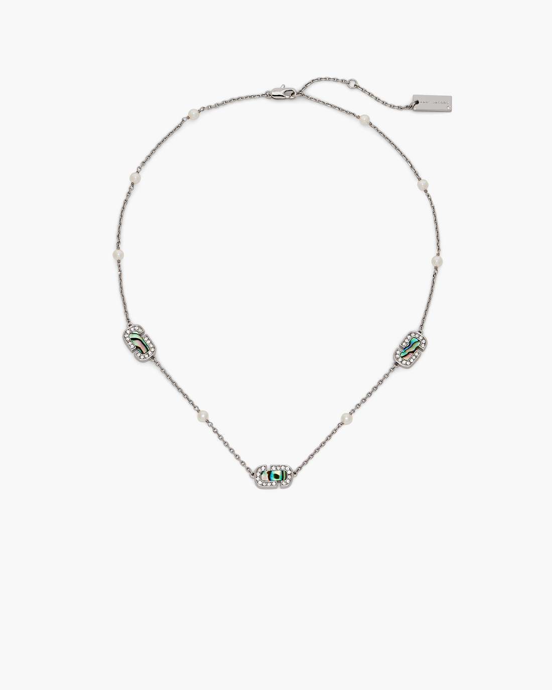 Marc Jacobs Trusted - The J Marc Luxe Station Necklace Silver/Crystal