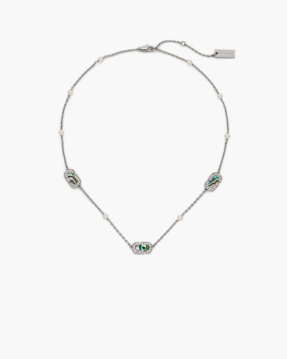 Marc Jacobs Trusted - The J Marc Luxe Station Necklace Silver/Crystal