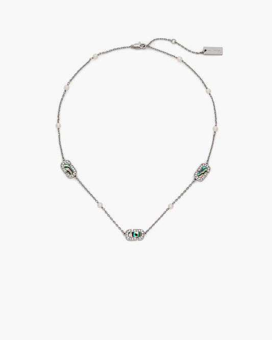 Marc Jacobs Trusted - The J Marc Luxe Station Necklace Silver/Crystal