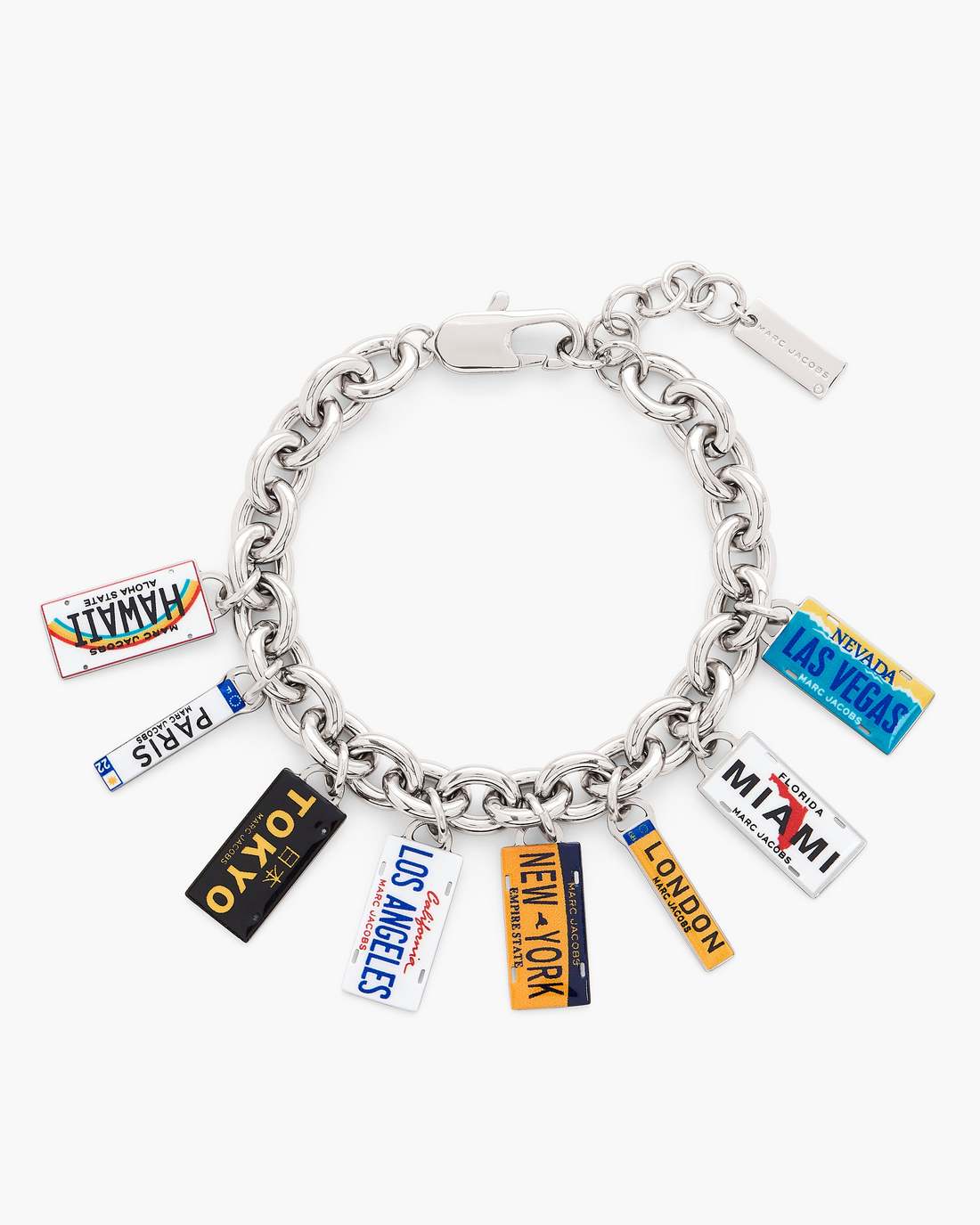 Marc Jacobs Best Price - The Cities License Plate Charm Bracelet Silver/Multi