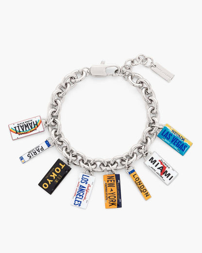 Marc Jacobs Best Price - The Cities License Plate Charm Bracelet Silver/Multi