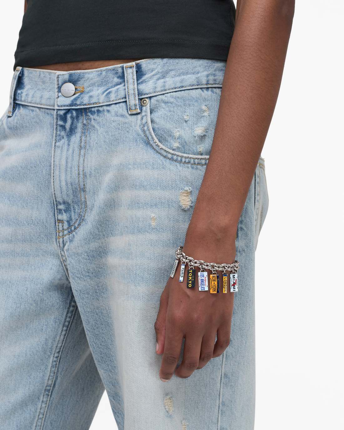 Marc Jacobs Best Price - The Cities License Plate Charm Bracelet Silver/Multi