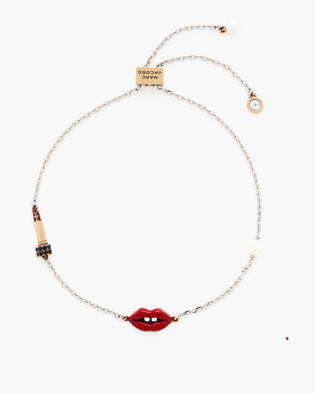 Marc Jacobs Smart Buy - The Lips Slider Bracelet Silver/Red