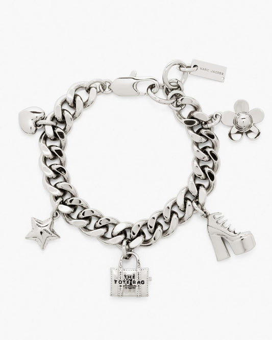 Marc Jacobs Best Seller - The Mini Icon Charm Bracelet Light Antique Silver