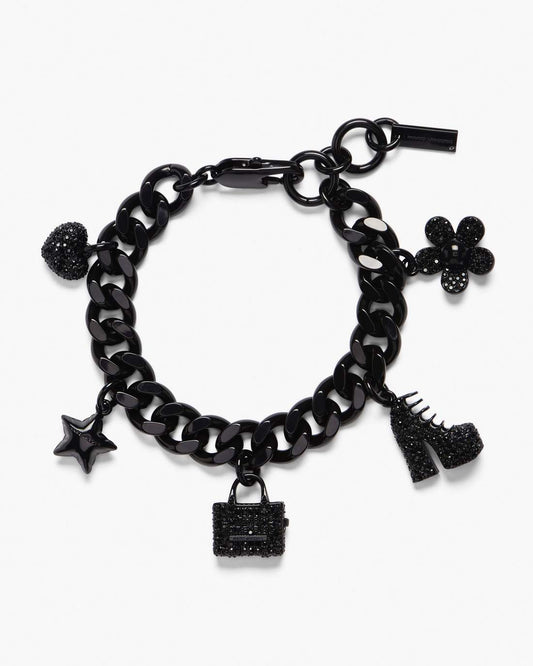 Marc Jacobs Deals - The Pave Mini Icon Charm Bracelet Black/Black Crystal