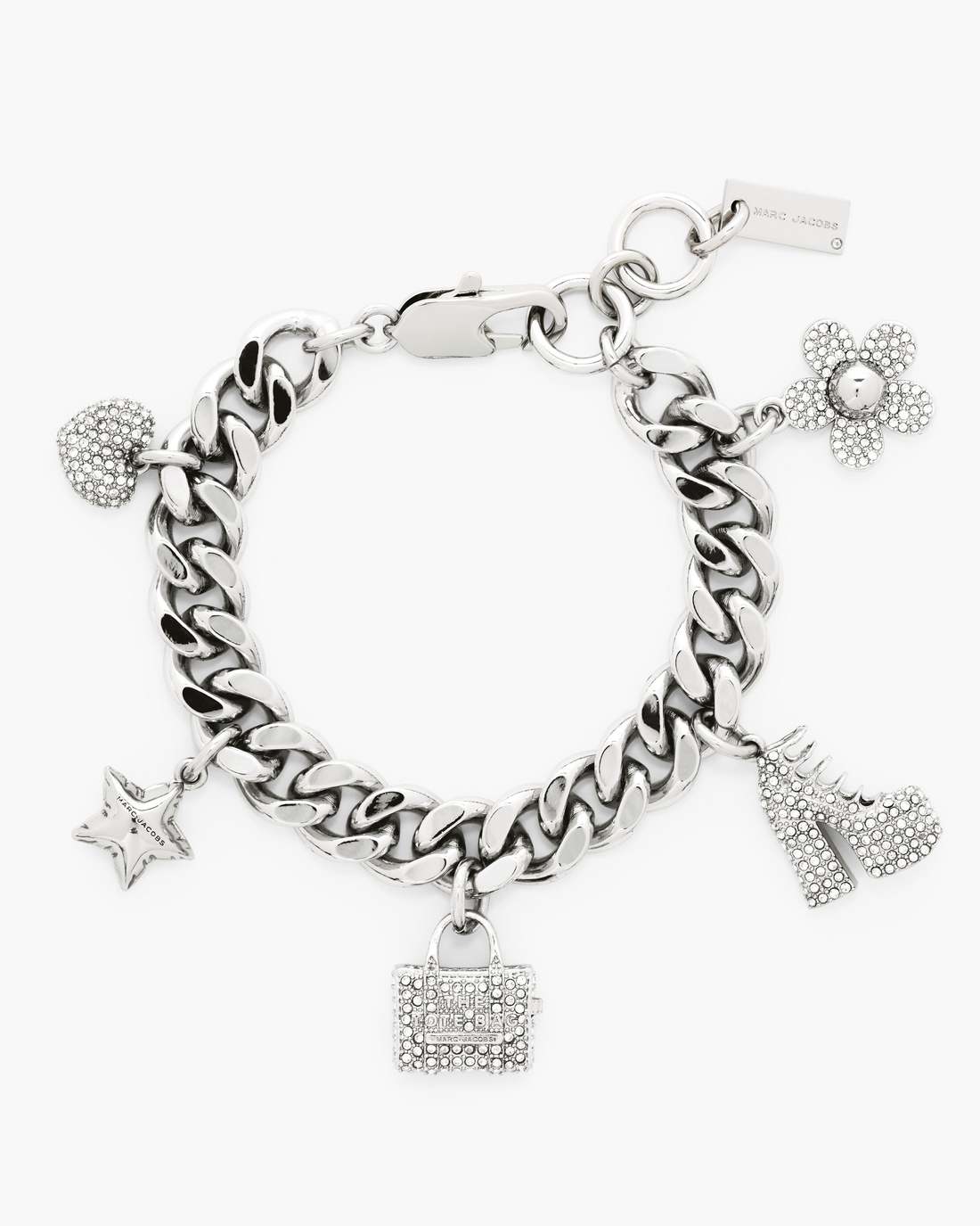 Marc Jacobs Premium - The Pave Mini Icon Charm Bracelet Silver/Crystal