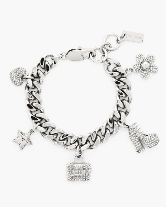 Marc Jacobs Premium - The Pave Mini Icon Charm Bracelet Silver/Crystal