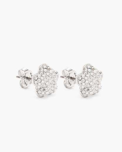 Marc Jacobs Sale - The Daisy Pave Stud Earrings Silver/Crystal