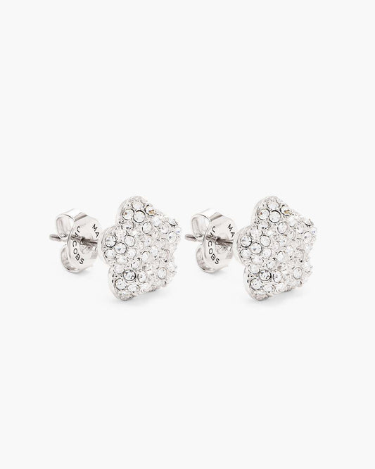 Marc Jacobs Sale - The Daisy Pave Stud Earrings Silver/Crystal