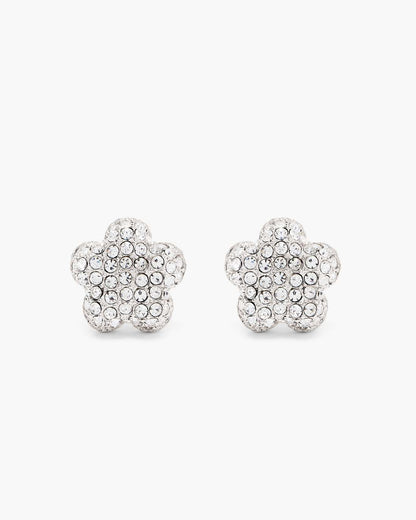 Marc Jacobs Sale - The Daisy Pave Stud Earrings Silver/Crystal
