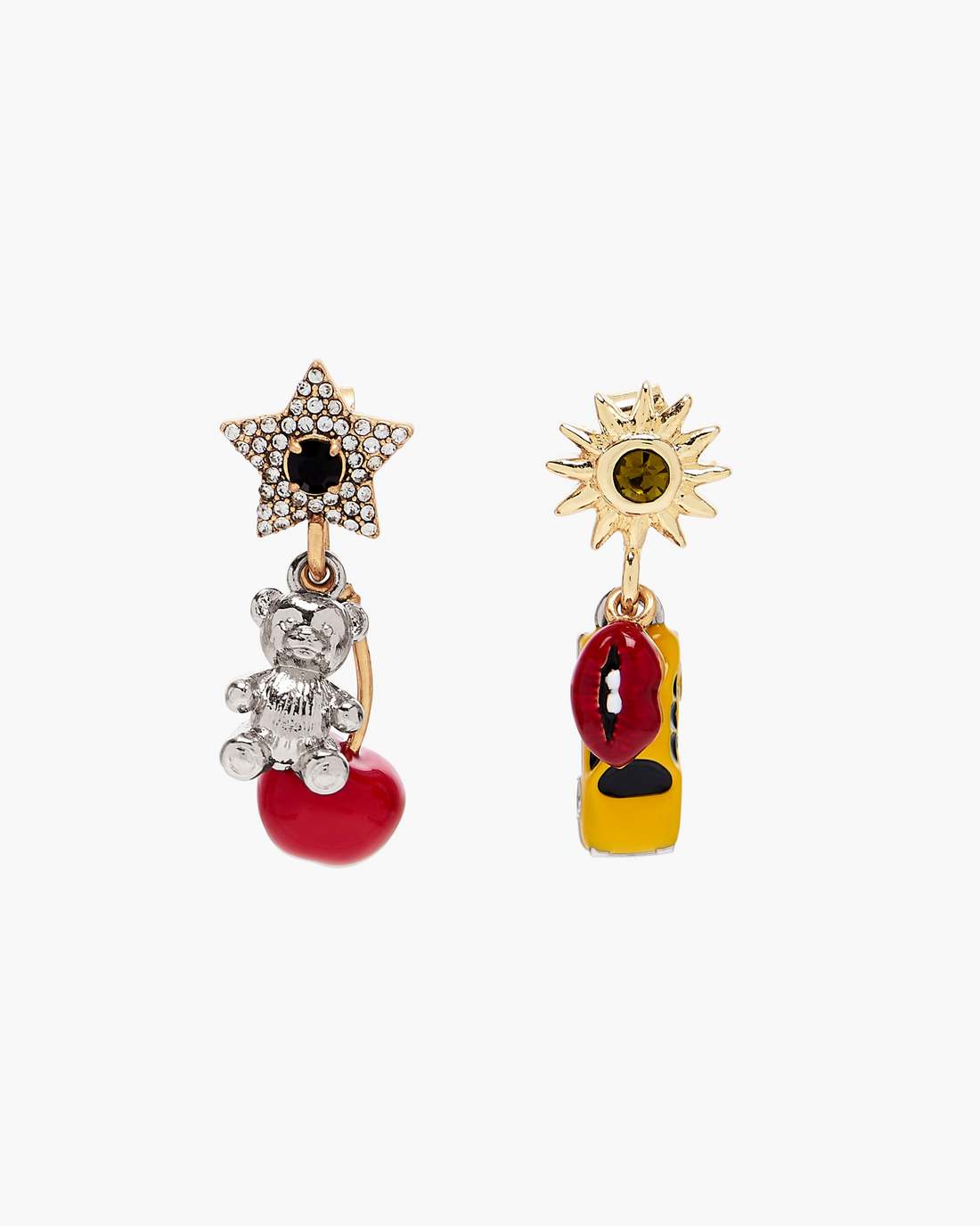 Marc Jacobs Hot Sale - The Trinket Charm Cluster Earrings Silver/Multi