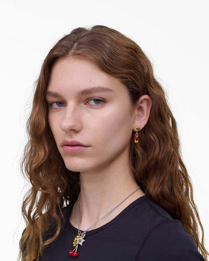 Marc Jacobs Hot Sale - The Trinket Charm Cluster Earrings Silver/Multi