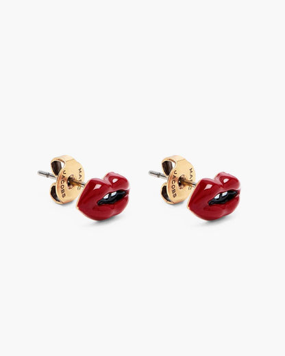 Marc Jacobs Top Pick - The Lips Stud Earrings Gold/Red