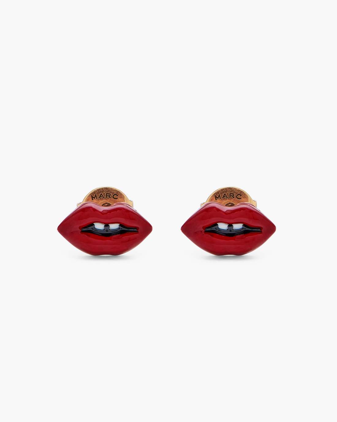 Marc Jacobs Top Pick - The Lips Stud Earrings Gold/Red
