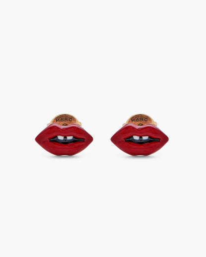 Marc Jacobs Top Pick - The Lips Stud Earrings Gold/Red