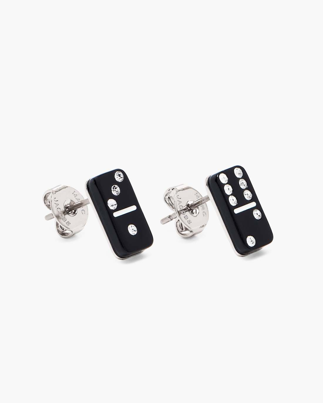 Marc Jacobs Smart Buy - The Domino Stud Earrings Silver/Black