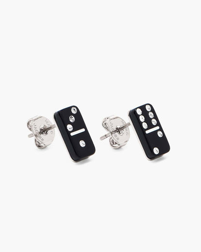 Marc Jacobs Smart Buy - The Domino Stud Earrings Silver/Black