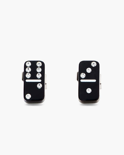 Marc Jacobs Smart Buy - The Domino Stud Earrings Silver/Black