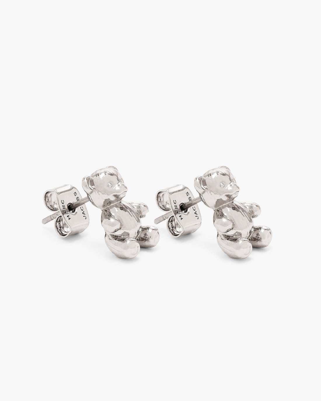 Marc Jacobs Trusted - The Teddy Bear Stud Earrings Light Antique Silver