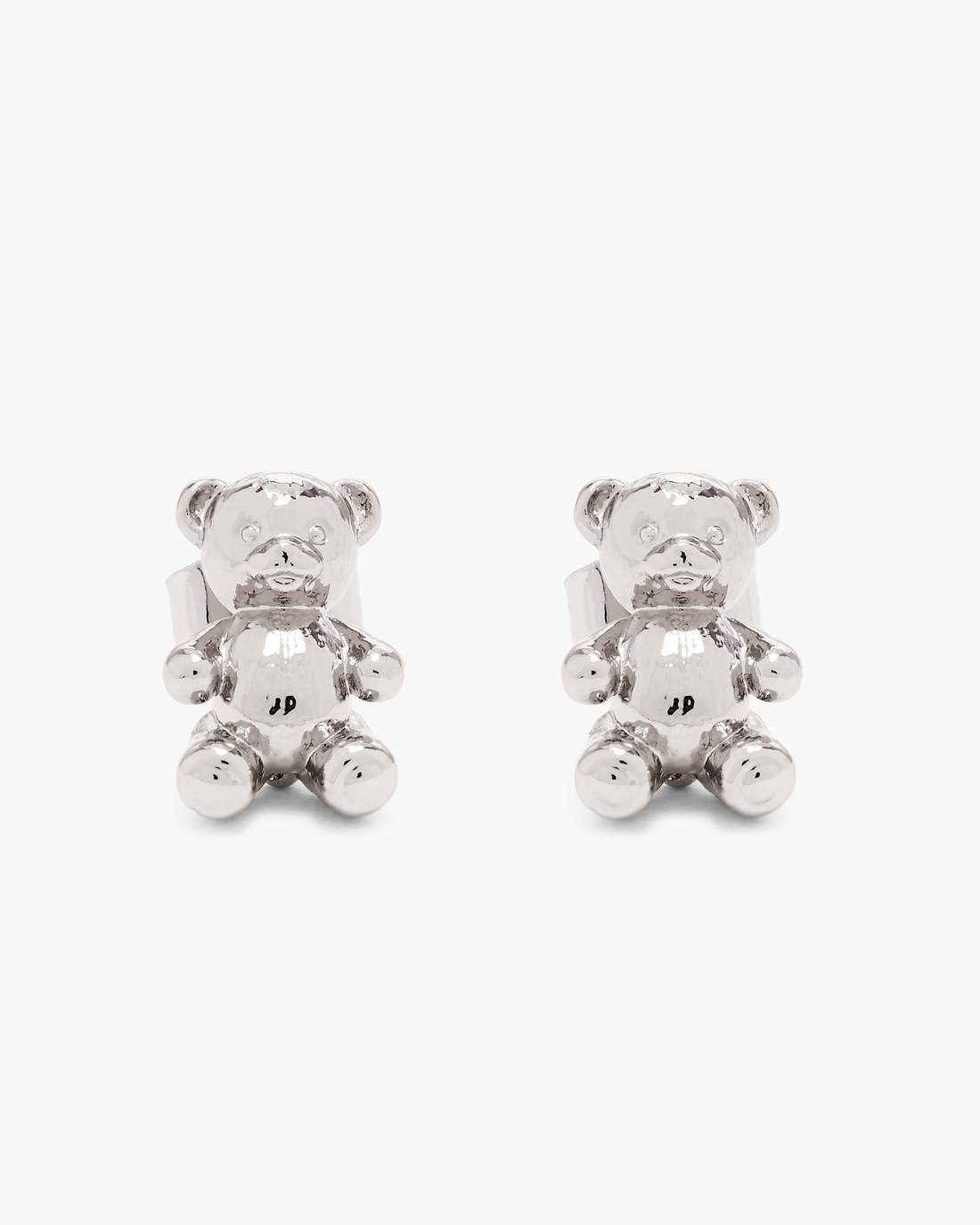 Marc Jacobs Trusted - The Teddy Bear Stud Earrings Light Antique Silver