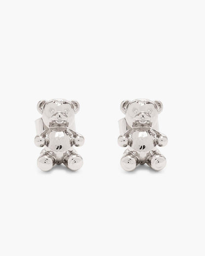 Marc Jacobs Trusted - The Teddy Bear Stud Earrings Light Antique Silver