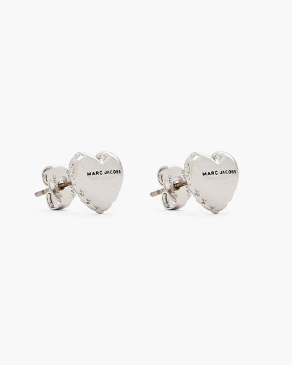 Marc Jacobs Trusted - The Heart Balloon Stud Earrings Light Antique Silver