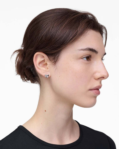 Marc Jacobs Trusted - The Heart Balloon Stud Earrings Light Antique Silver