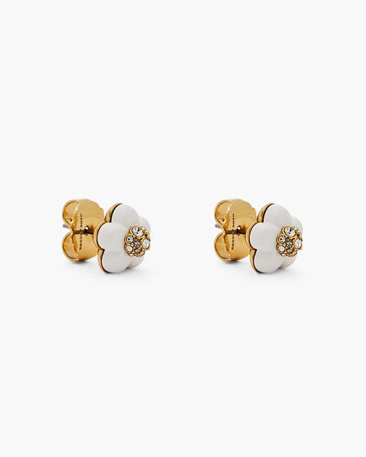 Marc Jacobs New - The Daisy Stud Earrings Gold/White