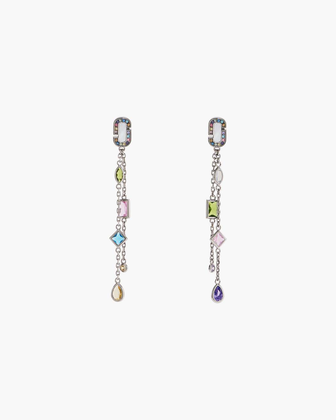 Marc Jacobs Essential - The J Marc Luxe Gem Linear Earrings Silver/Multi