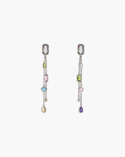 Marc Jacobs Essential - The J Marc Luxe Gem Linear Earrings Silver/Multi