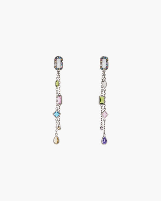 Marc Jacobs Essential - The J Marc Luxe Gem Linear Earrings Silver/Multi