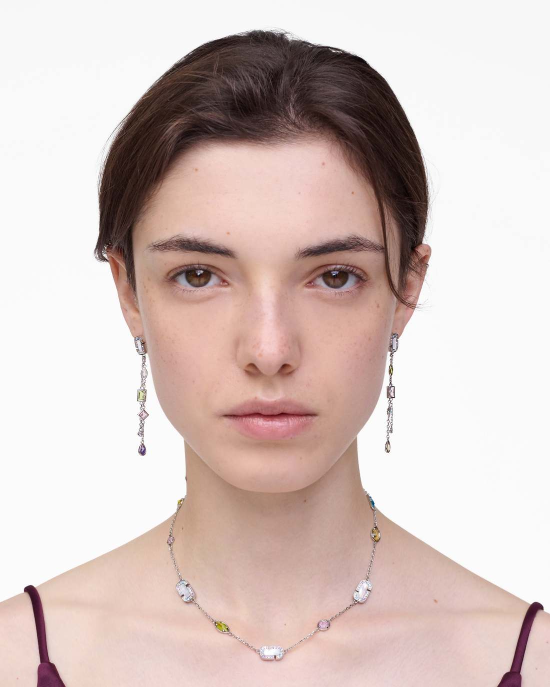 Marc Jacobs Essential - The J Marc Luxe Gem Linear Earrings Silver/Multi