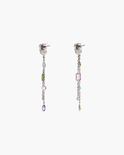 Marc Jacobs Essential - The J Marc Luxe Gem Linear Earrings Silver/Multi