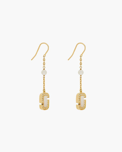 Marc Jacobs Signature - The J Marc Luxe Linear Earrings Gold/Crystal