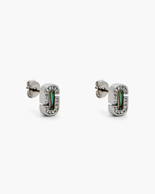Marc Jacobs Premium - The J Marc Luxe Abalone Earrings Silver/Crystal