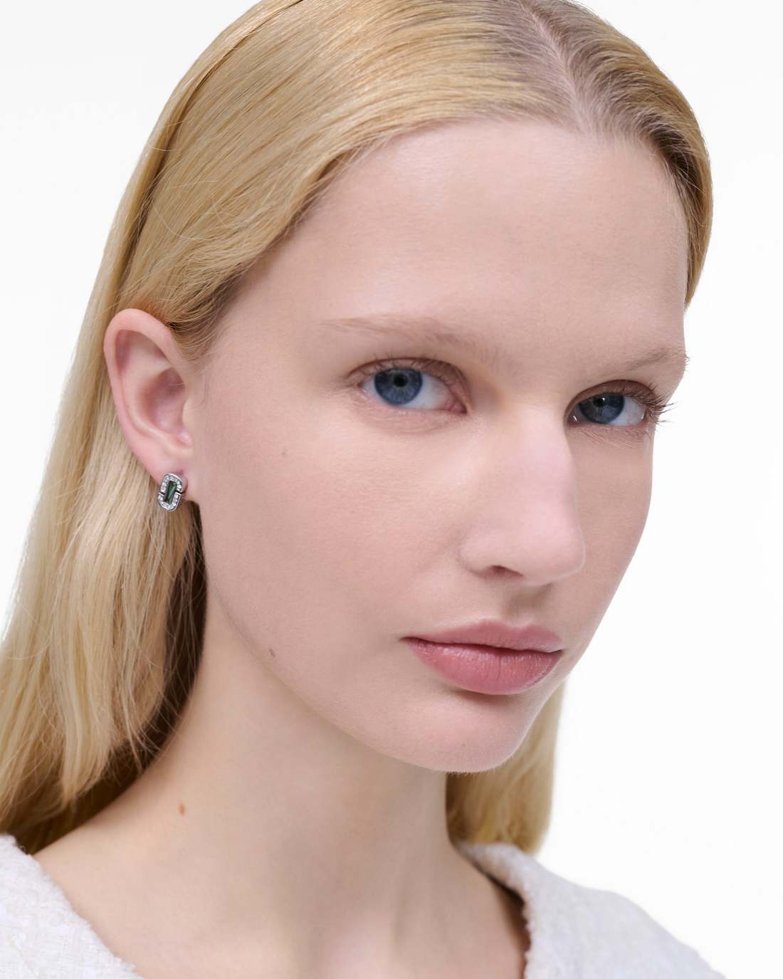 Marc Jacobs Premium - The J Marc Luxe Abalone Earrings Silver/Crystal