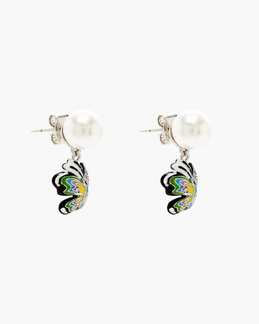 Marc Jacobs Top Pick - Hattie Stewart X Marc Jacobs Butterfly Pearl Earrings Silver/Multi