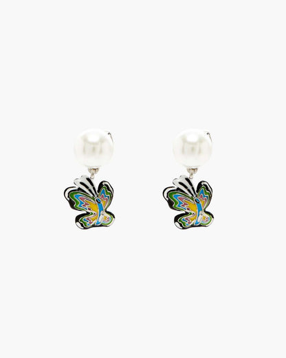 Marc Jacobs Top Pick - Hattie Stewart X Marc Jacobs Butterfly Pearl Earrings Silver/Multi