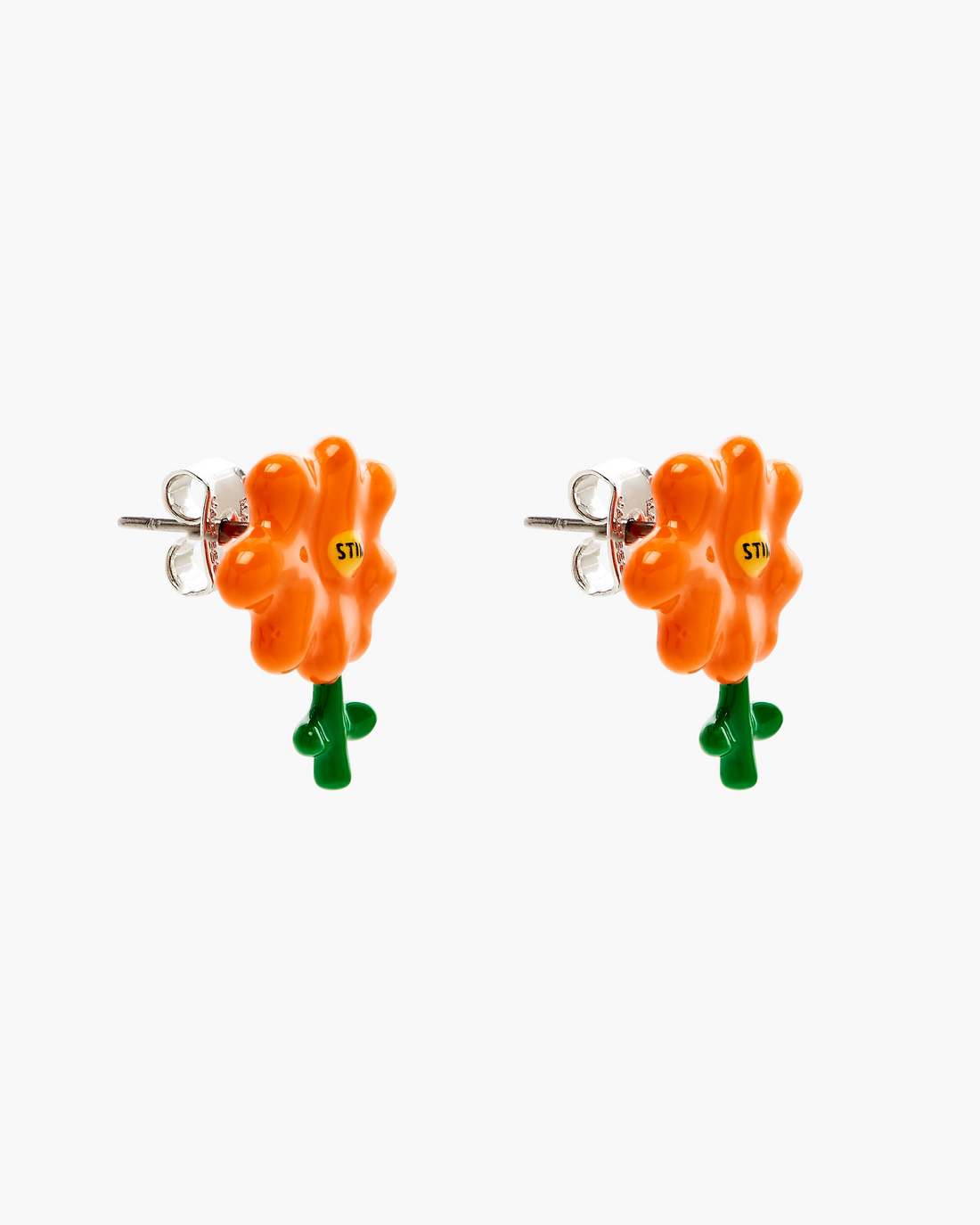 Marc Jacobs Best Price - David Shrigley X Marc Jacobs Joy Flower Stud Earrings Silver/Orange