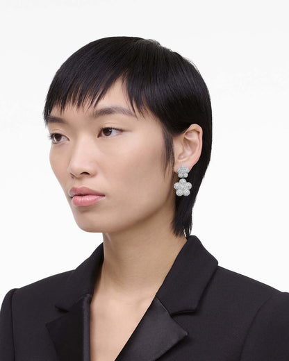 Marc Jacobs Classic - The Daisy Balloon Drop Earrings Silver/Crystal