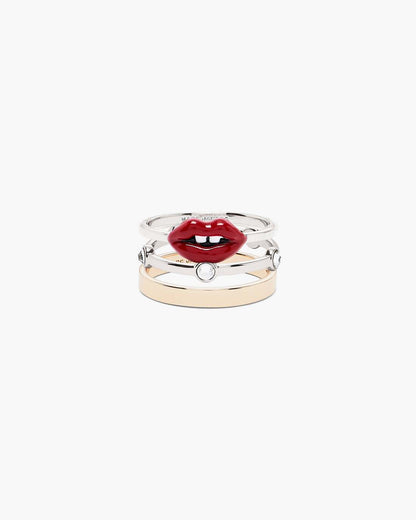 Marc Jacobs Signature - The Lips Ring Set Gold/Silver